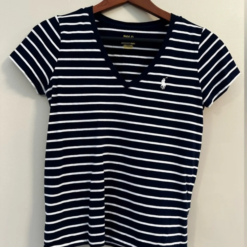 POLO Ralph Lauren (XL) Navy & White Striped Shirt - Picture 1 of 6